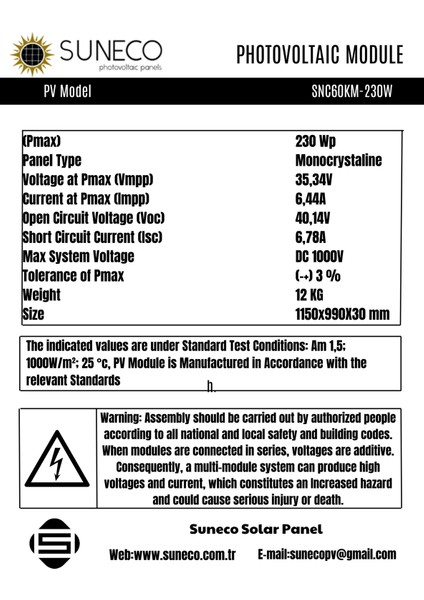 230W 205W Watt Half-Cut Monokristal Güneş Paneli A Sınıf 12 Volt