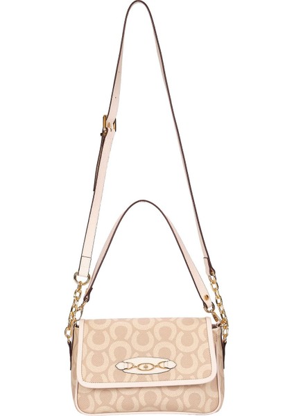Çapraz Askılı Kadın Çanta Bej Us24191