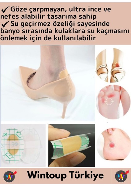 Özel Görünmez Ultra Ince Nefes Alabilir Su Geçirmez Ayakkabı Topuk Parmak Vurma Önleyici Bant 50'li fiyatları