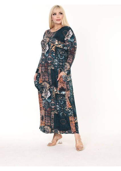 Uzunkol Cepli Maxi Boy Viskon Penye Elbise modelleri