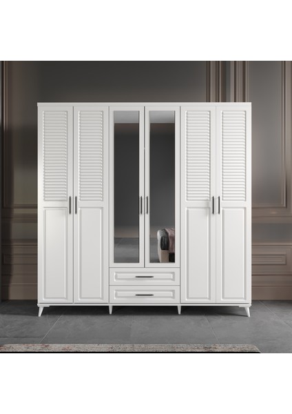 Ücretsiz Montaj - %100 MDF Sanat 6 Kapaklı Komple Mdf Beyaz Yatak Odası Takımı fiyatları