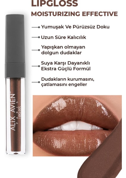 Uzun Süre Kalıcı Yapışkan His Bırakmayan Nemlendirici Dudak Parlatıcısı - Lipgloss 11 Chocolate Kiss