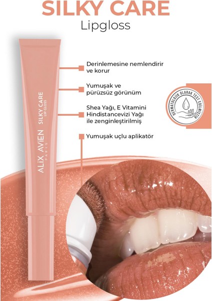 Koruyucu, Dolgunlaştırıcı, Nemlendirici Dudak Parlatıcısı - Silky Care Lipgloss 301 Pure Copper