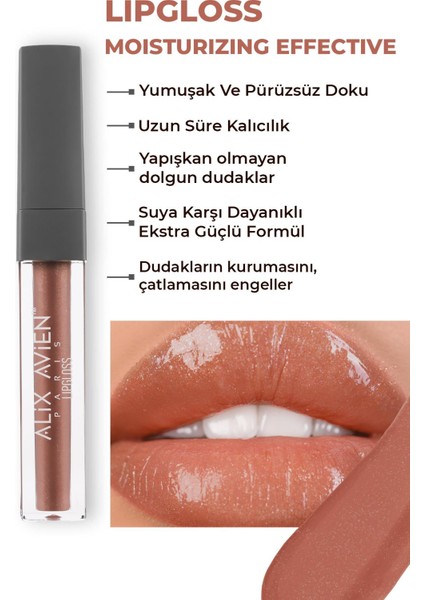 Nemlendirici Etki Yapışkanlık Hissi Bırakmayan Dudak Parlatıcı - Lipgloss 10 Sweet Caramel