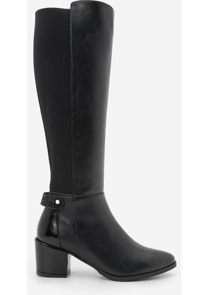 Kadın Fermuarlı Günlük Klasik Topuklu Çizme Aret Siyah modelleri