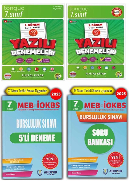 7. Sınıf 1. Dönem + 2. Dönem Yazılı Denemeleri Seti + Bursluluk Sınav Seti
