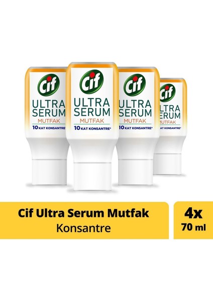 Ultra Serum Kapsül Mutfak Temizleyici 10 Kat Konsantre Zorlu Yağları %100 Çözer 70ML 4ADET