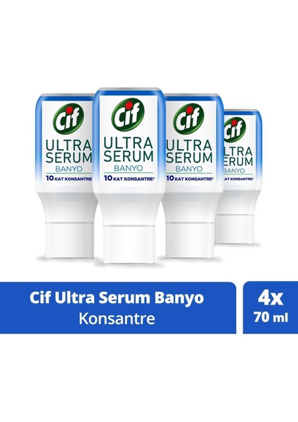 Ultra Serum Kapsül Banyo Temizleyici 10KAT Konsantre Kireç ve Sabun Leklelerini Söker 70ML 4ADET
