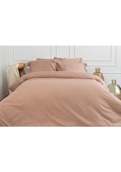 Monaco Heritage Mocha (240 Tc) Jakarlı Pamuk Saten Çift Kişilik Nevresim Takımı