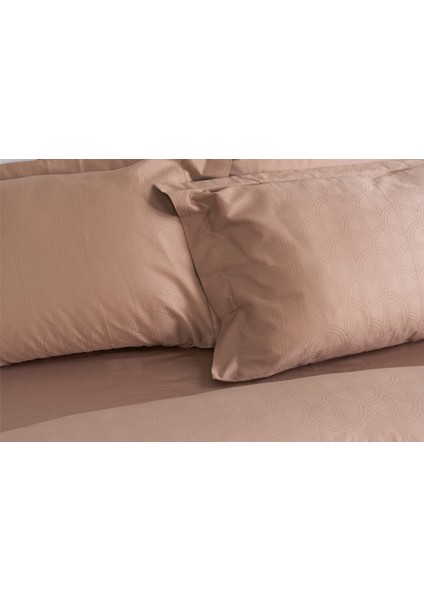 Monaco Heritage Mocha (240 Tc) Jakarlı Pamuk Saten Çift Kişilik Nevresim Takımı
