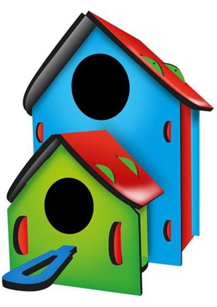 5269 Kumtoys Boyanabilir 3'lü Kuş Evi - Bird House fırsatları