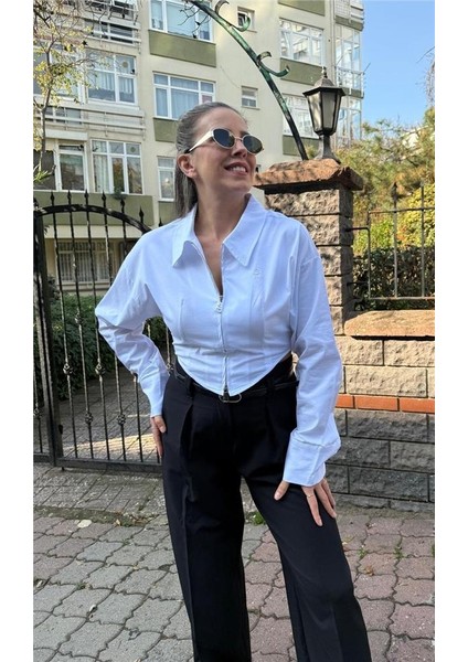 Fermuar Detaylı Tasarım Gömlek modelleri