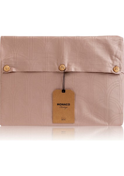 Monaco Heritage Mocha (240 Tc) Jakarlı Pamuk Saten King Size Nevresim Takımı