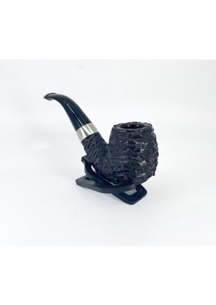 Sherlock Holmes Rusticated Professor 9mm. Filtreli Vulcanite Saplı Pipo 205745