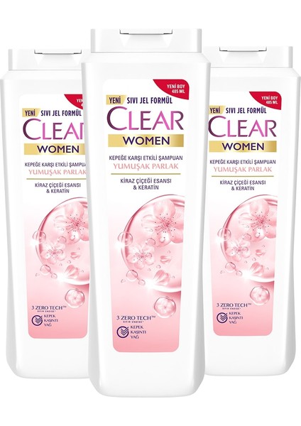 Women Şampuan Kiraz Çiçeği Esansı & Keratin 350 ml x 3 Adet