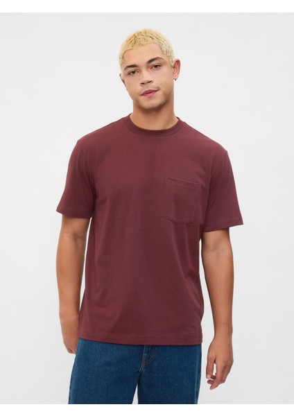 Erkek Bordo Original Cepli T-Shirt