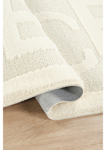 Doğal Kaymaz Taban Banyo Paspas Uzun Ömürlü Yumuşak Dokulu Su Emici Yıkanabilir Yazılı Paspas Krem Peace 60x100 fiyatları