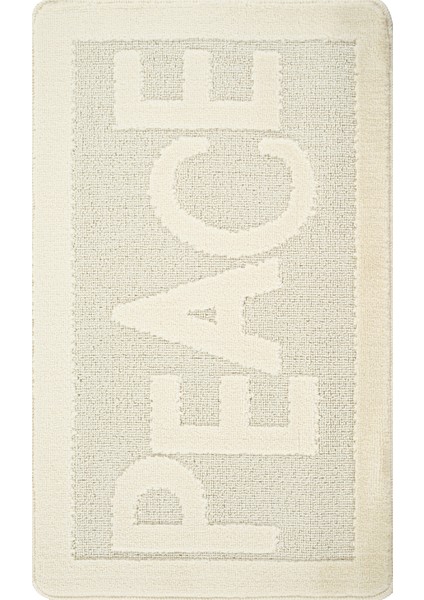 Doğal Kaymaz Taban Banyo Paspas Uzun Ömürlü Yumuşak Dokulu Su Emici Yıkanabilir Yazılı Paspas Krem Peace 60x100 modelleri