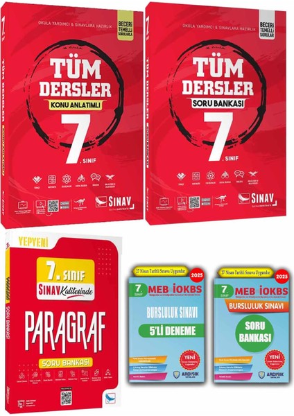 7. Sınıf Tüm Dersler Soru Bankası Konu Anlatımı Paragraf Set + Bursluluk Sınav Seti