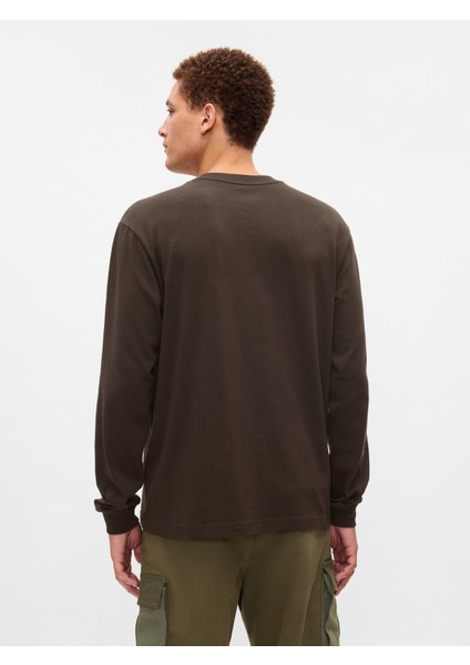 Erkek Kahverengi Gap Logo Heavyweight T-Shirt indirimleri