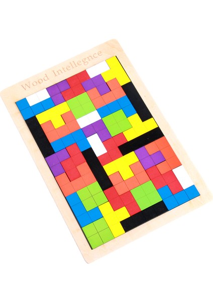 Ahşap Bloklar Yapboz Zeka Oyunları Oyuncak Tangram Jigsaw Zeka Renkli 3D Rus Blokları Oyun Stem Eğitici Hediye (Yurt Dışından)