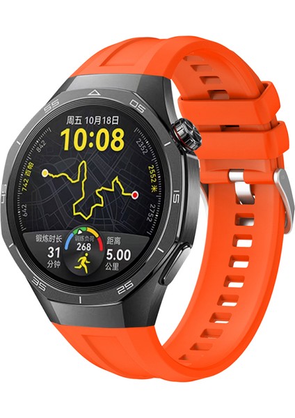 Huawei Watch Gt5 Pro 46MM Esnek Metal Tokalı Silikon Kordon KRD130