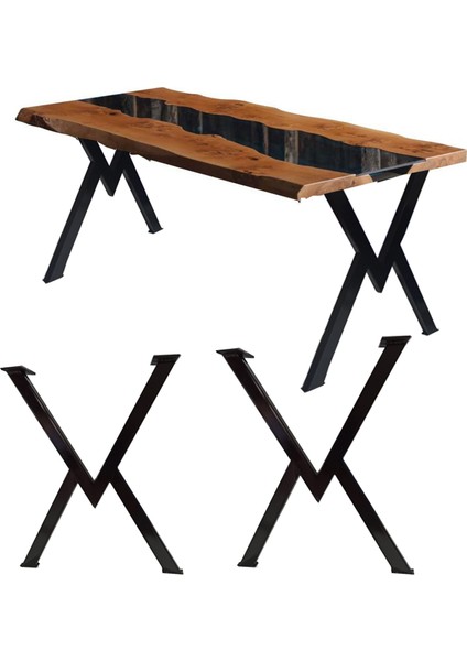 Metal Masa Ayakları V Model Siyah Metal Ayak Masa Ayağı