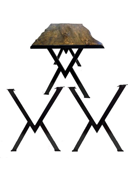 Metal Masa Ayakları V Model Siyah Metal Ayak Masa Ayağı