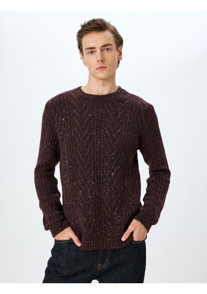 Bisiklet Yaka Uzun Kollu Dokulu Triko Kazak modelleri