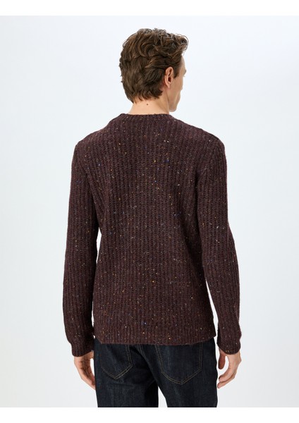 Bisiklet Yaka Uzun Kollu Dokulu Triko Kazak fırsatları