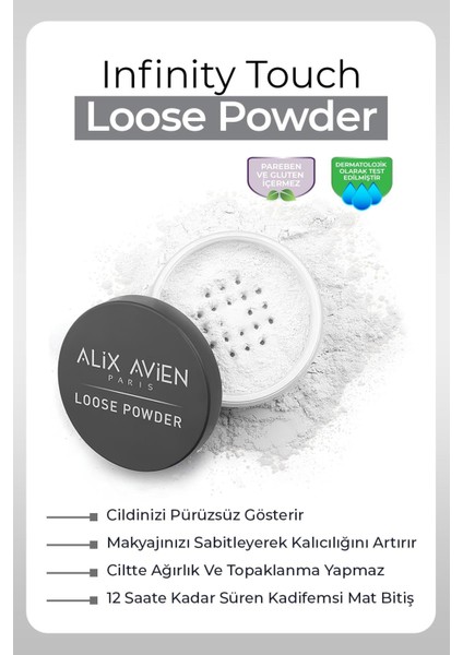 Ipeksi Toz Pudra - Sabitleyici Etki Mat Bitiş - Loose Powder 01 Transparent