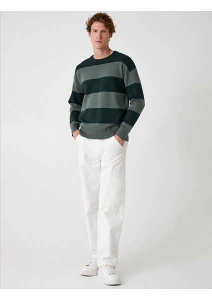 Bisiklet Yaka Kazak Triko Uzun Kollu