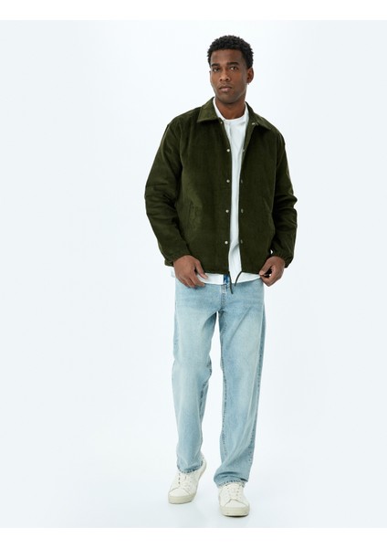 Düğmeli Uzun Kollu Gömlek Yaka Fitilli Kadife Ceket fiyatları