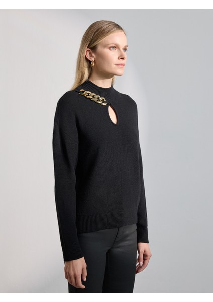 Kadın Triko Kazak-Siyah fiyatları