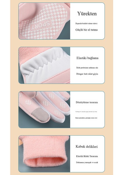 Kadın Sıcak Eldivenler Su Geçirmez Dokunmatik Ekran Kaymaz Açık Hava Tüm Maç Kış Sıcak Eldivenler (Yurt Dışından) fiyatları