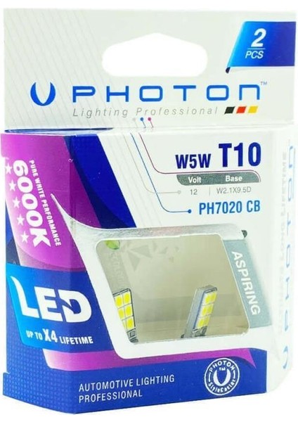 T10 W5W 6+6 Led(2'li Blister)
