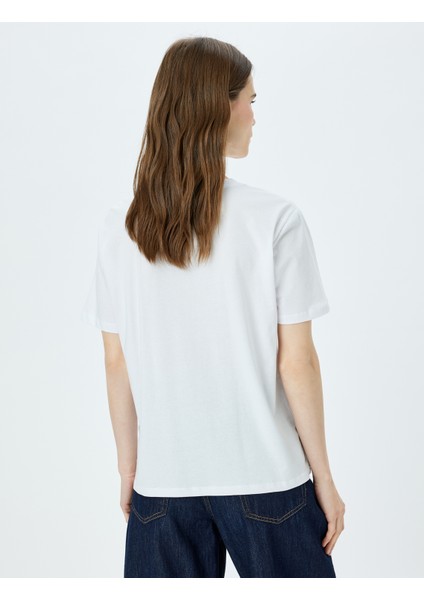 Pamuklu Bisiklet Yaka Kısa Kollu Basic T-Shirt fırsatları