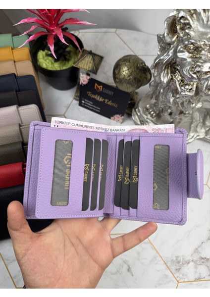 Bozuk Para Bölmeli Çıtçıtlı Şık Deri Lila Kadın Cüzdan 38718 modelleri