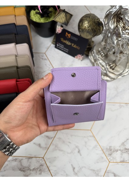 Bozuk Para Bölmeli Çıtçıtlı Şık Deri Lila Kadın Cüzdan 38718 fırsatları