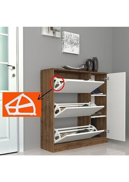 Ayder 2'li Rulmanlı Ayakkabılık Aparatı Beyaz ( 2 Paket )