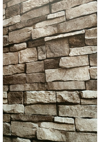 Black Serisi Kahverengi 3 Boyutlu Silinebilir Taş Desen Duvar Kağıdı (16 M²)