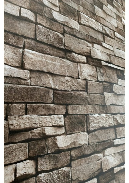 Black Serisi Kahverengi 3 Boyutlu Silinebilir Taş Desen Duvar Kağıdı (16 M²) fırsatları