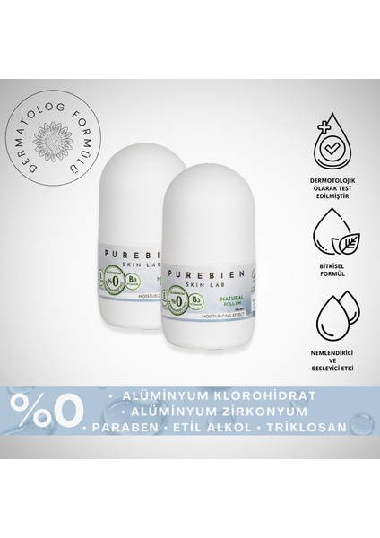Doğal Roll On Deodorant Erkek 2'li Fırsat