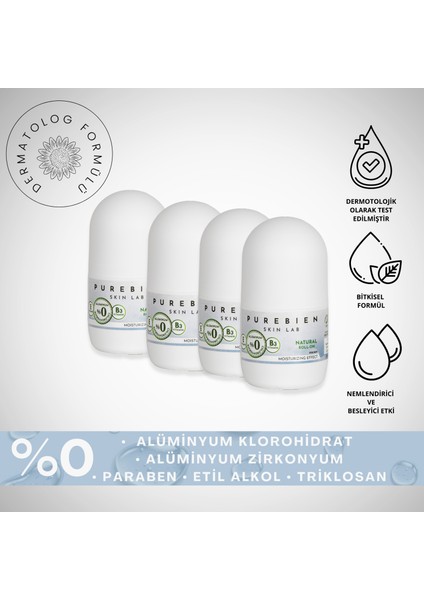 Doğal Roll On Deodorant Erkek 4'lü Fırsat