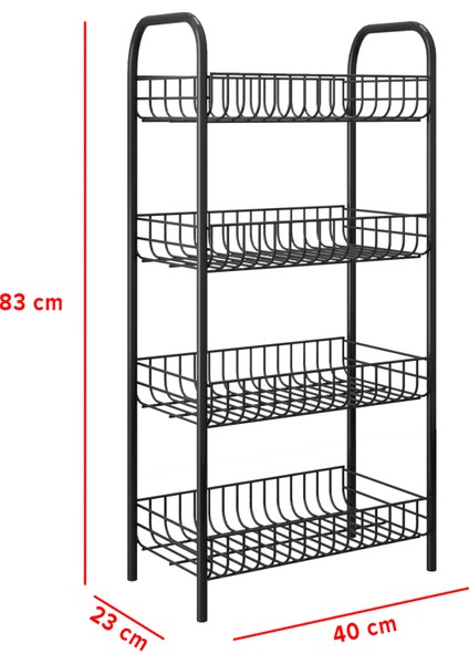 4 Katlı Kitaplık & Ayakkabılık, Banyo, Mutfak, Oyuncak Rafı Metal Kitaplık