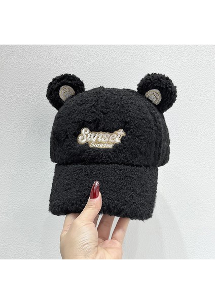 Sonbahar ve Kış Aylarında Kadınlar Için Kuzu Kürkü Kulak Şapkası, Çok Yönlü Yeni Peluş Ördek Şapkası, Popüler Kış Sıcak Mektup Beyzbol Şapkası (Yurt Dışından)