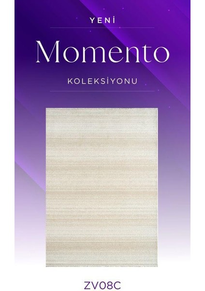 Momento ZV08C Krem Vizon Akrilik Yumuşak Dokulu Modern Halı