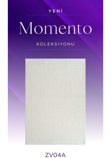 Momento ZV04A Beyaz Krem Akrilik Yumuşak Dokulu Otantik Çizgili Halı fiyatları