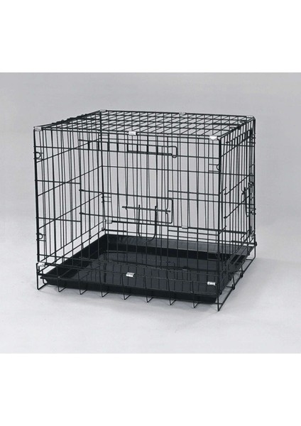 Geniş Siyah Metal Köpek Kafesi 61x44x50 cm, dayanıklı ve şık tasarım