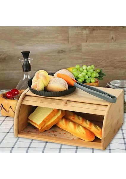 Bambu Ekmek Saklama Kutusu, Rulo Ekmek Kutusu, Ekmek Saklama Kabı, Ekmek Dolabı